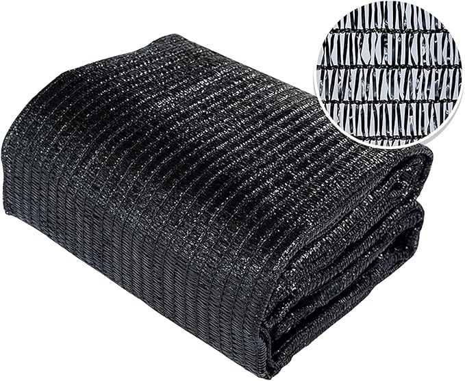 Agfabric SDR400812B 40% Sunblock Shade Cloth Cover with Clips for Plants 8’ X 12’, Black