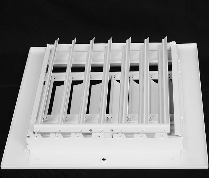 HVAC Premium 10"w X 6"h 1-Way Air Vent Adjustable Aluminum Curved Blades Integral Multi-Shutter Damper HVAC Diffuser [Outer Dimensions: 11.75"W X 7.75"H]