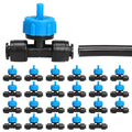 Bonviee 1/4 Inch Push-to-Connect Tee with Pressure-Compensating Drippers, 24 Pack – Even Watering for Slopes, Garden, Greenhouse