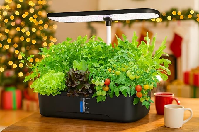 Hydroponics Growing System, Indoor Herb Garden, 12 Pods Hydroponics Growing System, Herb Garden Kit Indoor Gardening System with Grow Light, Automatic Timer, Height Adjustable, Home Kitchen Gift