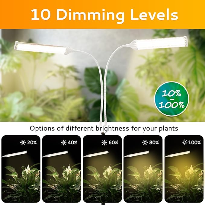 420 LED Grow Lights for Indoor Plants Full Spectrum, LED Plant Light with Stand, Adjustable Height, Plant Grow Lights with Auto 4/8/12/H Timer for Indoor Tall Plants.