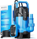 FOTING 3/4HP Sump Pump, 4300GPH High Flow Clean&Dirty Submersible Water Pump with Float Switch, Thermoplastic Electric Portable Utility Pump for Pool Draining Hot Tub Garden Basement