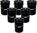 ePackageSupply 5 Gallon Bucket - Food Grade Bucket with Airtight Gamma Seal Screw-On Lid, BPA-Free, Heavy-Duty 90 Mil HDPE Plastic, Bulk Storage, Durable Container, Made in USA, Black/Black, 6 Packs