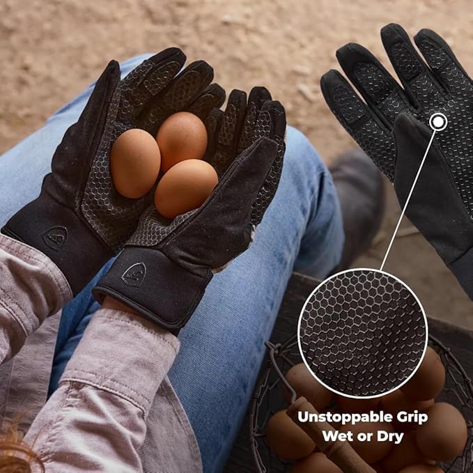 FARMER'S DEFENSE Waterproof Winter Work Gloves, Insulated, Touchscreen-Friendly, for Gardening, Snow Shoveling & Outdoor Work