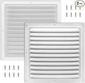 2Pcs Aluminum Gable Vents with Screen Mesh, 10x10 Inch Metal Wall Vents for Attic, Garage, Shed, and Exterior Doors, Square Louver Vent Grilles for Improved Ventilation