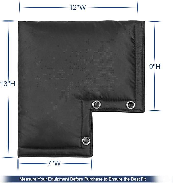 Insulated Backflow Preventer Cover- All-Season Pressure Vacuum Breaker Protection Pouch- Ideal for Water Wells and Sprinkler Valves- Shields from Sun & Freezing Temperatures- 12''W x 13''H (Black)