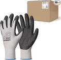 toolant Crinkle Latex Work Gloves Bulk, Rubber Coated Safety Work Gloves for Men and Women, 60 Pairs for Construction, Gardening, Warehouse (Gray, XL)