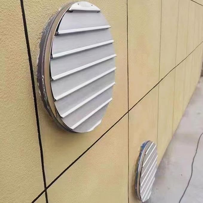 Round Self-Closing Louver Vent Aluminum, Gravity Louver Gable Vent Exhaust Grille, Wall Ceiling Ventilation Grill for Greenhouse Industrial HVAC(14in(36cm))