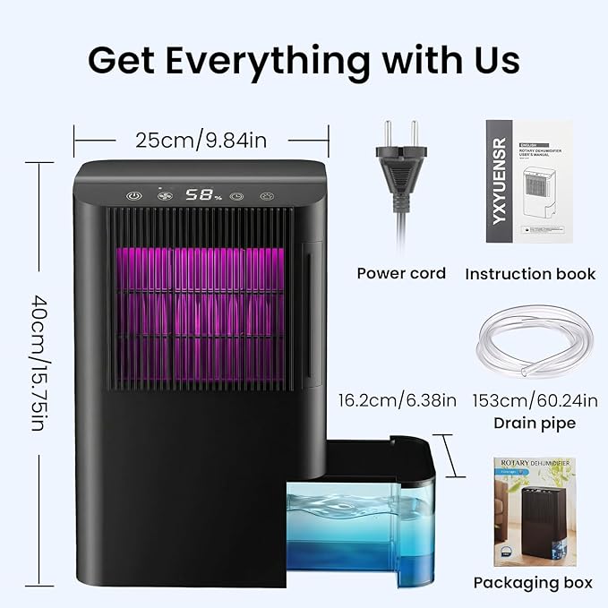 Dehumidifier for Home, Dehumidifier for Basement with Drain Hose/Humidity Display/85 OZ Water Tank/Washable Filter/Auto Shut Off/Ultra Quiet, Small Dehumidifier for Bedroom, Bathroom, RV, Whole Home