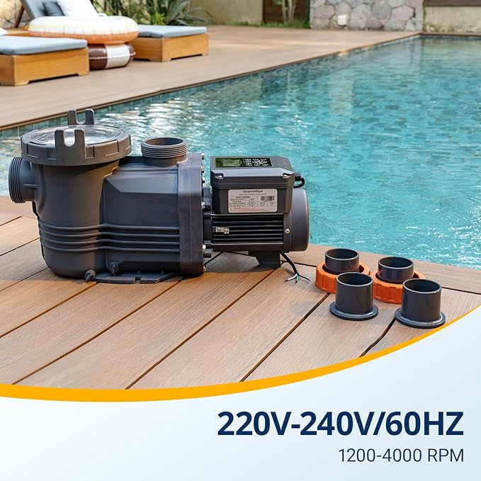 2.5HP Variable Speed Pool Pump, 220V-240V, 10567GPH, Inground Pool Pump, High Flow Energy-Efficient Self Priming Above Ground Swimming Pool Pumps with Filter Basket