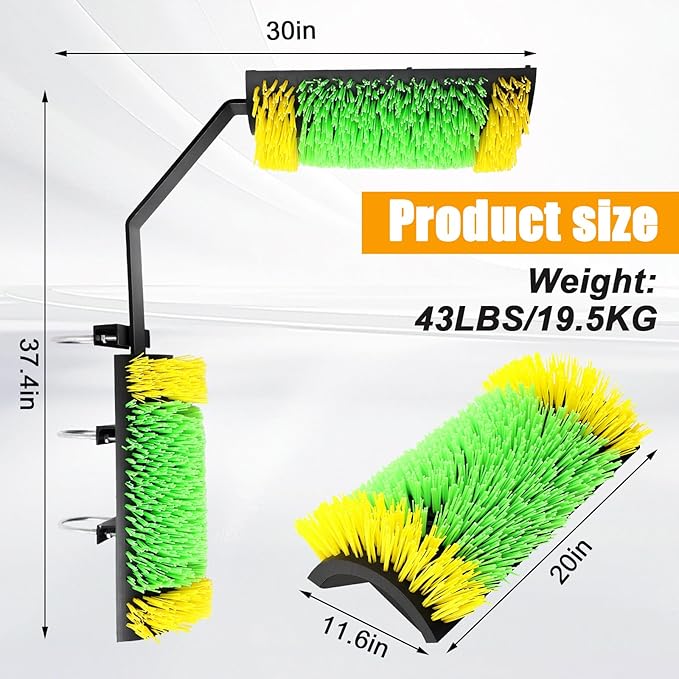 2 Way Livestock Scratching Brush Dual Sided Cow Scratcher Horse Grooming Brush 20" x 11.6" Extra Large Horse Scratching Post Heavy Duty for Cattle Sheep Goats Pigs Massage Tool Supplies