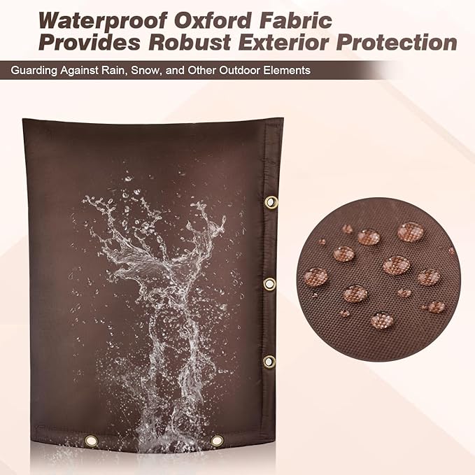 Backflow Preventer Insulation Cover - Winter Freeze Protection for Outdoor Pipes, Irrigation & Sprinkler Valves, 16''W x 20''H (Brown)