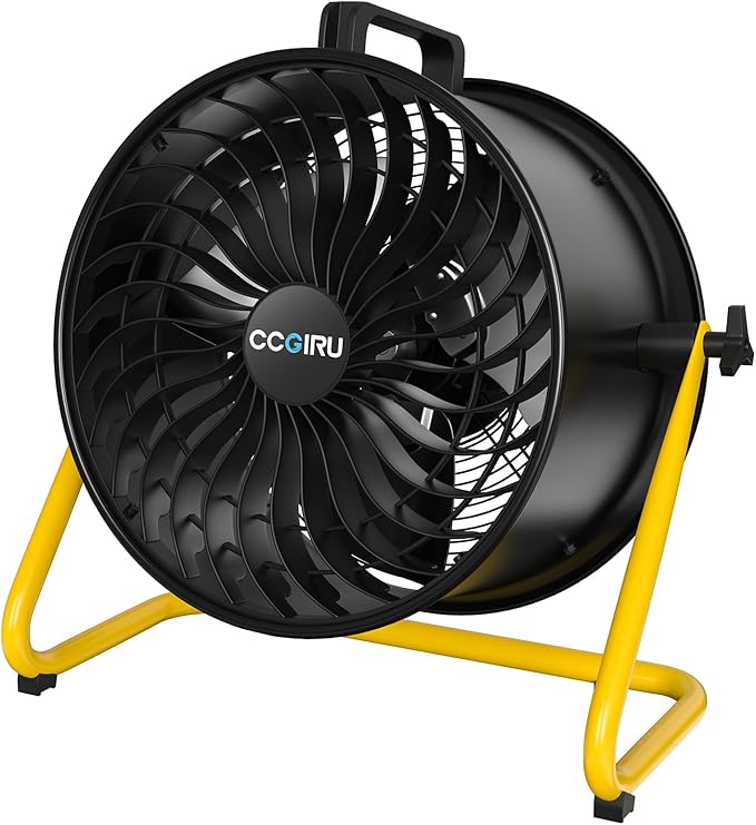 CCGIRU 16" High Velocity Floor Fan, 3000 CFM 3-Speed Industrial Shop Fan with Wall-Mounting System,Heavy Duty Metal Fan for Workshop, Garage and Warehouse - UL Safety Listed