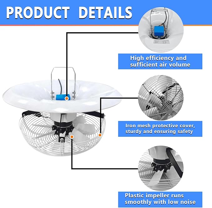 Vertical Ventilation Fan -Vertical Airflow Fan Greenhouse Vertical Axial Circulation Fan VF500-FloFan 120 Volt