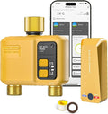WiFi Water Timer 2 Zone for Garden Hose, Smart Sprinkler Timer with 984ft RF Range, Brass Inlet and Outlet, APP/Voice Control, Rain Delay, Automatic/Manual Irrigation