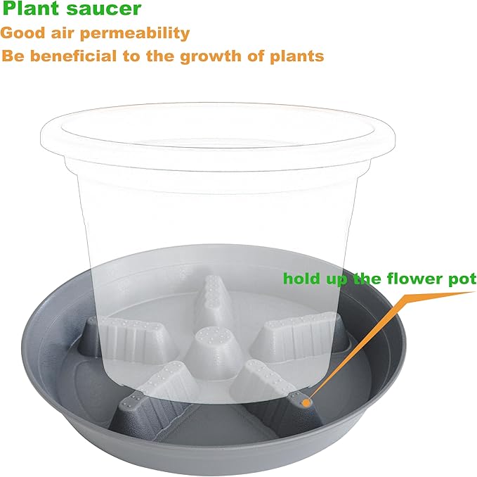 4 Pack Plant Saucer 12 inch, 8 10 14 17 inch, Plant Stand Plastic Plant Saucers for Indoors Outdoor, Heavy Duty Flower Saucers for Potted Plants, Pot Saucers for Plants, Grow Bags Saucers