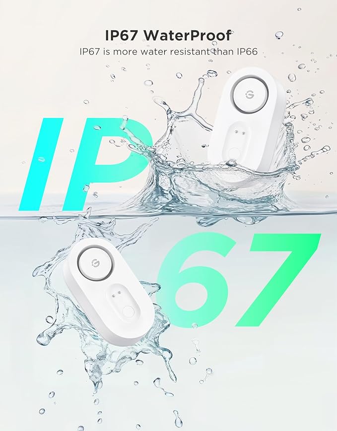 GoveeLife WiFi Water Leak Detector for Home Bundle with sub-Device with 105dB Adjustable Alarm,Water Sensor with 1804ft Long Monitoring Rang