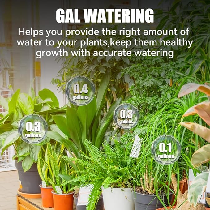 RAINPOINT Digital Garden Hose Flow Meter - Real-Time Tracking, Smart Water Meter for Outdoor Plants