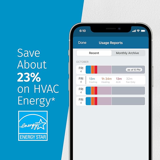 Sensi Touch 2 Smart Thermostat with Touchscreen Color Display, 100 Years of Expertise, Programmable, Wi-Fi, Data Privacy, Easy DIY, Works with Alexa, Energy Star Certified, ST76, C-Wire Required