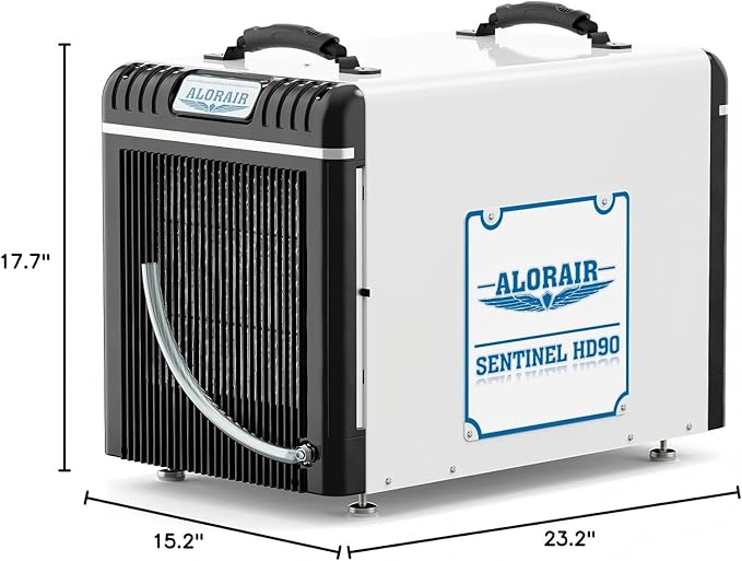 ALORAIR Basement/Crawl Space Dehumidifiers 198 Pint (Saturation), 90 PPD (AHAM), Auto Defrosting System, Commercial Dehumidifier