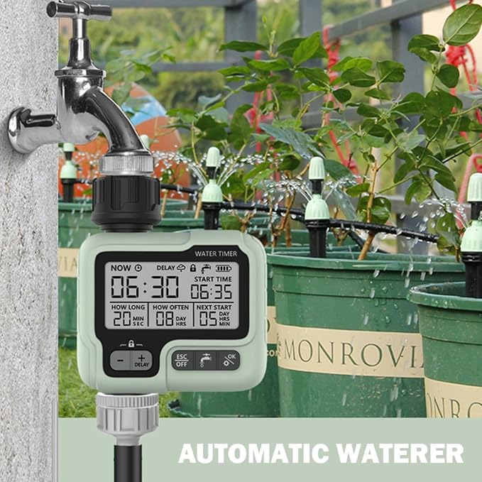 Automatic Watering System for Garden Hose Timer Large Screen Waterproof – Water Timers Sprinkler Timer for Plant Watering Devices
