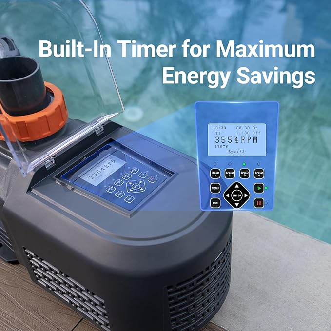2.5HP Variable Speed Pool Pump, 220V-240V, 10567GPH, Inground Pool Pump, High Flow Energy-Efficient Self Priming Above Ground Swimming Pool Pumps with Filter Basket