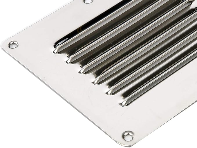 Amarine Made Stainless Steel Stamped Louvered Vent - Rectangular - 07722S - 4-1/2" X 5" (4-Pack)