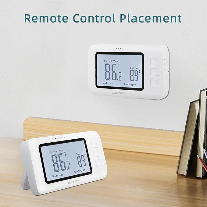 DIGITEN Wireless Thermostat WTC100 Pro Temperature Controller for Cooling & Heating, Remote Controlled Outlet, Easy-to-Use and Programmable Thermostats for Home,Greenhouse
