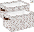 Farmhouse Monkey Storage Bins Cubes Waterproof Cloth Storage Basket,Vintage Brown Plants Rustic Turtles Peacock Foldable Storage Bags for Shelf Closet Clothes Organizers with Handles 15x11x9.5 in 2PCS
