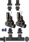SPW Rain Bird Premium Valve Manifold System 100DVF with Flow Control - Heavy Duty Action Machining Parts - 3/4 in or 1 in Slip (2 Zone)