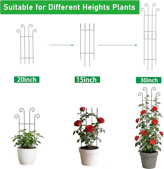 32.6inch Plant Trellis for Pot Climbing Plants Indoors & Outdoor, Garden Trellis for Potted Plants, Rust-Proof Metal Sturdy Yet Gentle Climbing Stakes Support for Ivy Pothos Hoya Monstera (4pcs)