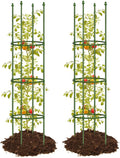 joyhalo 2 Pack Tomato Cage for Garden, Up to 59 Inch Heavy-Duty Tomato Trellis, Height Adjustable Garden Trellis for Climbing Plants Vegetables Flowers Cucumber Peony