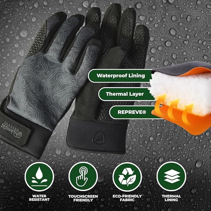 FARMER'S DEFENSE Waterproof Winter Work Gloves, Insulated, Touchscreen-Friendly, for Gardening, Snow Shoveling & Outdoor Work