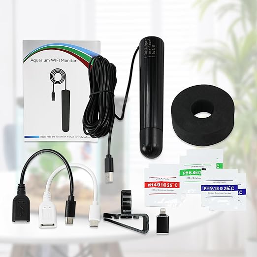Smart Water Quality Monitor, 7-in-1 pH | Temperature | TDS | EC | Salinity | S.G & ORP WiFi Water Quality Tester Probe, EC pH Monitor for Hydroponics, Aquarium, 24/7 Real-Time Monitoring