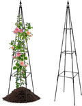 FOLLOOK Garden Trellis for Climbing Plants Outdoor, 67" Tall Cucumber Trellis Tomato Plant Support for Climbing Vine, for Raised Bed, Black, 1 Pack