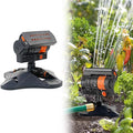 16-Nozzle Oscillating Sprinkler with Dual-Zone Sprinkler Water Timer, Heavy Duty Automatic Lawn Garden Irrigation System, Adjustable Spray Range & Width for Large Area Grass (No Timer)