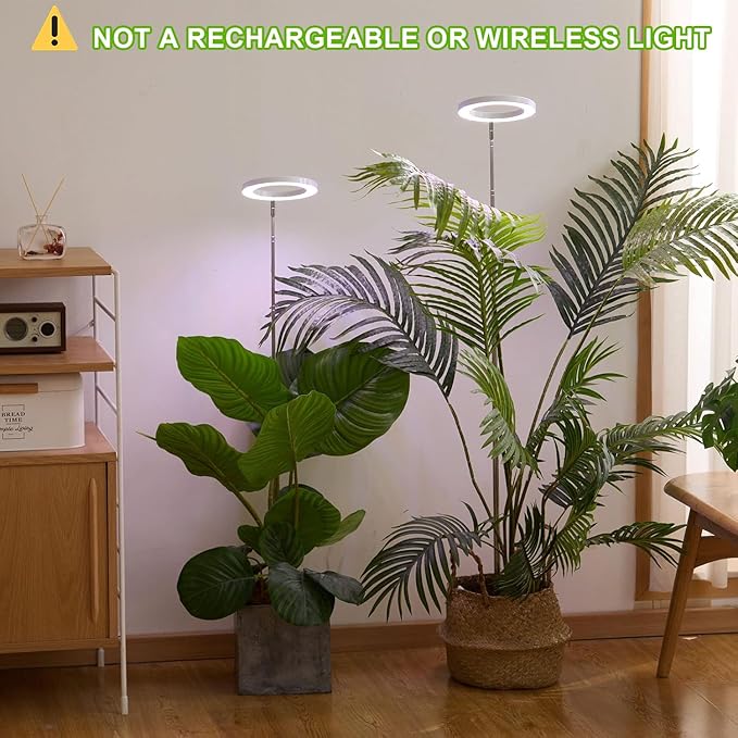 yadoker Plant Grow Light, LED Growing Light Full Spectrum for Indoor Plants,Height Adjustable, Automatic Timer, 5V Low Safe Voltage,Idea for Large Plant Light