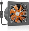 HG Power 10 Inch Exhaust Fan 988 CFM Kitchen Exhaust Fan Wall Mount with Backdraft Damper, Metal Plug In, Extractor Exhaust Ventilation Fan for Attic, Basements, Ceiling, Shop, Greenhouse