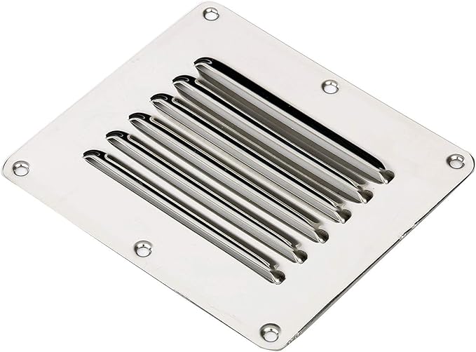 Amarine Made Stainless Steel Stamped Louvered Vent - Rectangular - 07722S - 4-1/2" X 5" (4-Pack)