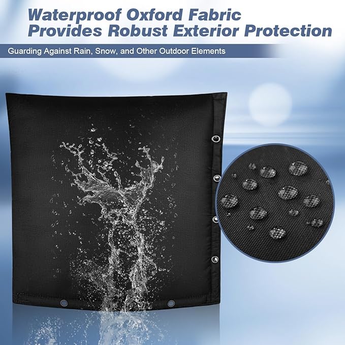 Outdoor Backflow Preventer Cover- 24''W x 24''H, Winter Freeze & Weatherproof Protection for Irrigation Pipes & Sprinkler Valves- Black