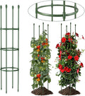 Round Heavy Duty Tomato Cage - 55 Inch Steel Core Plastic Coated Garden Trellis, 4-Post Rustproof Plant Support for Tomato/Cucumber/Beans, No Tools Snap Assembly, Spare Parts Available 1PS