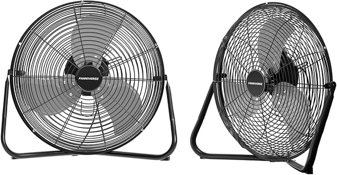 2PCS 18 Inch Heavy Duty Floor Fan Pro Series - 3200 CFM 3 Speed High Velocity Metal Floor Fan, Industrial Fan 360° Tilt for Commercial, Warehouse, Patio, Shop, Garage, Barn UL Safety Listed