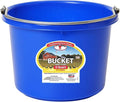 Little Giant® Plastic Animal Feed Bucket | Round Plastic Feed Bucket with Metal Handle | Made in USA | 5 Quarts (1, Blue)