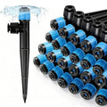 RedChili 35 Pieces Push to Fit Drip Vortex Emitters for 1/4" Drip Irrigation Tubing, Adjustable 360 Degree Vortex Drip Emitters with Stake Full Circle Umbrella Shape Pattern Garden Irrigation Drippers