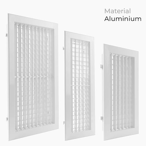 13" x 9" Aluminum Supply & Return Air Grille – Powder-Coated Wall Vent Register Cover with Adjustable Louvers – Flat Duct HVAC Ventilation System Exhaust & Intake Vent with Mounting Clips