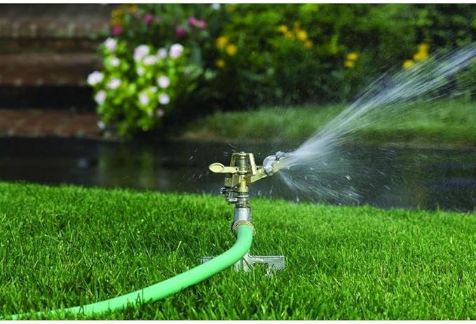 Melnor 9536CH 9536H All Metal Pulsating Sprinkler with Step Spike, Head & Base