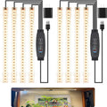 8.6'' LED Grow Light Strips, Full Spectrum 3500K Grow Lights for Indoor Plants, 4 Head with 3/9/12H Timer, 10 Dimmable Levels, Suitable for Seedling, Succulent, Plant Shelf and Greenhouse, 2-Pack