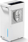 5500 Sq.Ft Dehumidifier for Basement for Whole Home with Drain Hose 100 Pint, Portable Big Dehumidifiers, 1.6GAL Water Tank, Auto Defrost, Smart Humidity Control, Energy Efficient&Quiet for Bathroom