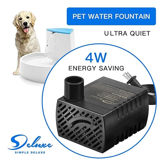 Simple Deluxe 80GPH Submersible Water Pump (300L/H 4W) with 6' Cord and 2 Threaded Nozzles for Fountains, Ponds, Aquariums and Hydroponics, 10 Pack