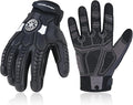 HANDLANDY HLDD Heavy Duty Work Gloves, TPR Protector Impact Gloves, Men Anti Vibration Mechanic Work Glove TouchScreen